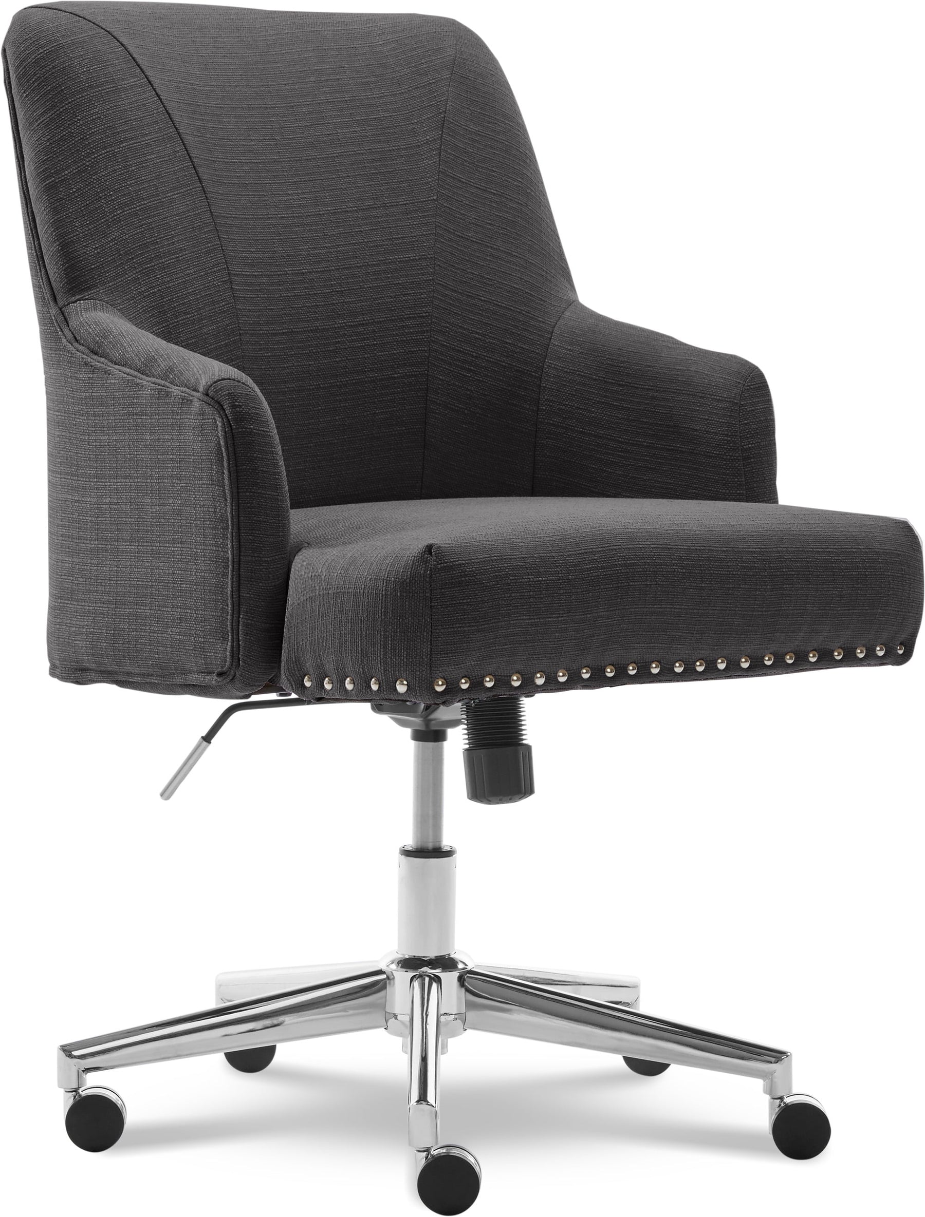 Serta Leighton Home Office Desk Chair Chrome Nailheads Twill Fabric Lilac Purple - Product image 64