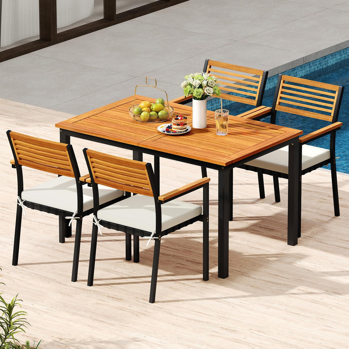 Tangkula Stackable Patio Dining Chairs Set of 6 - Product image 4