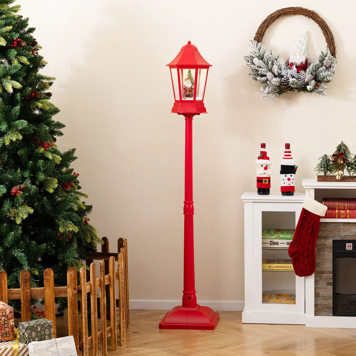 5.3 Ft Musical Christmas Street Lamp, 2-in-1 Lamp Post & Tabletop Lantern - Product image 2