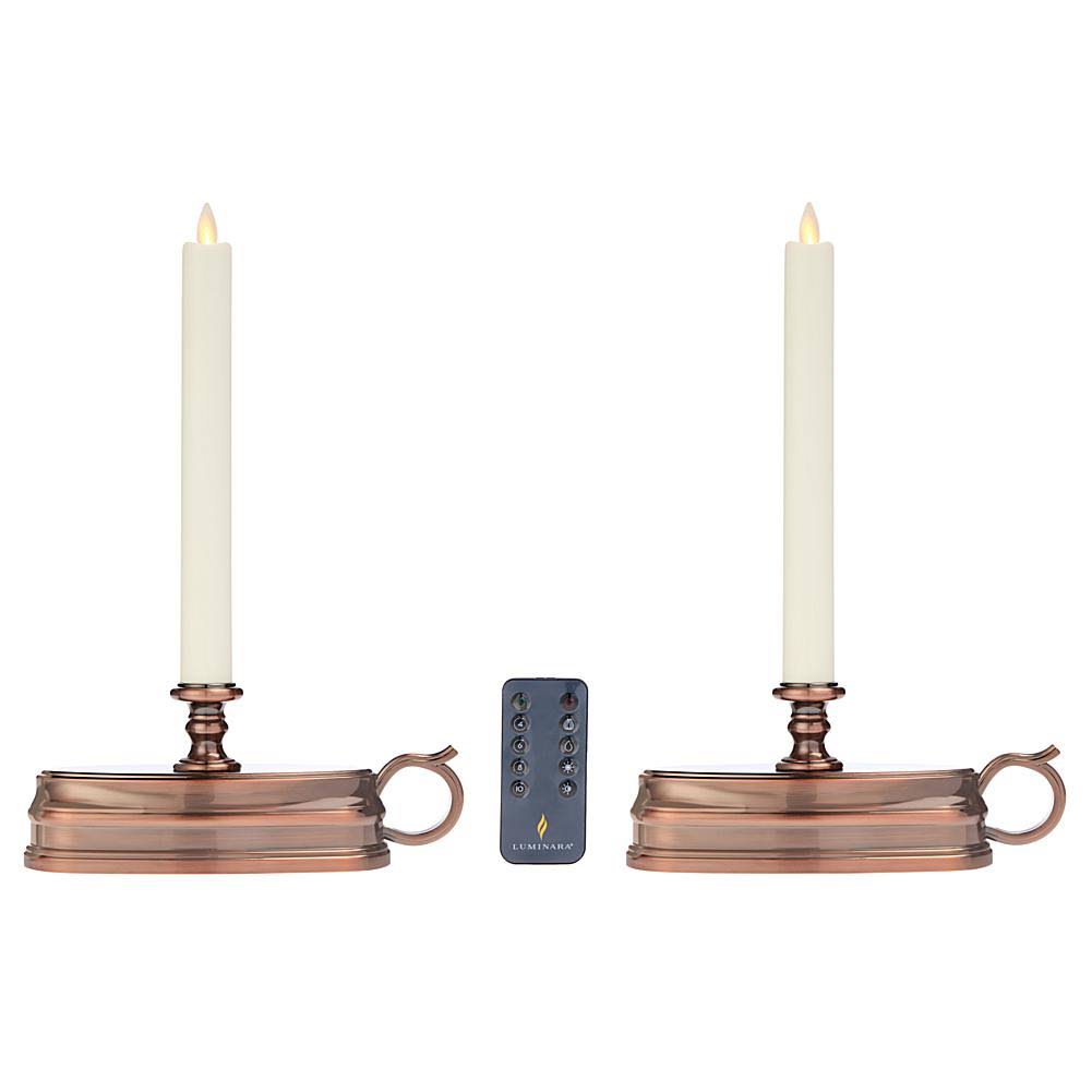 Luminara Set of (2) Colonial Flameless Window C ndles + Remote, Bronze - Product image 1