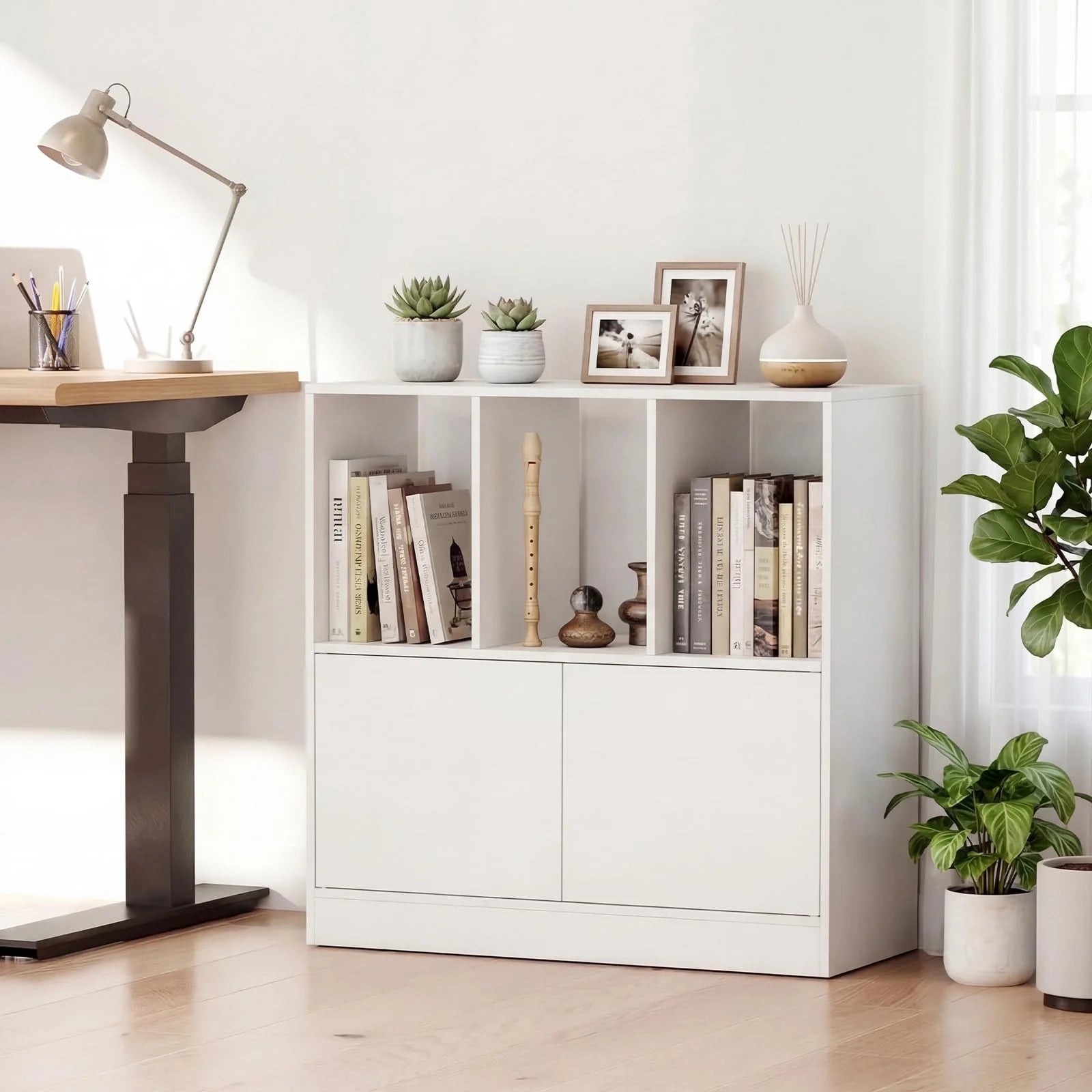 Tangkula 3-Cube Bookcase with Cabinet for Study Home Office Living Room - Product image 8