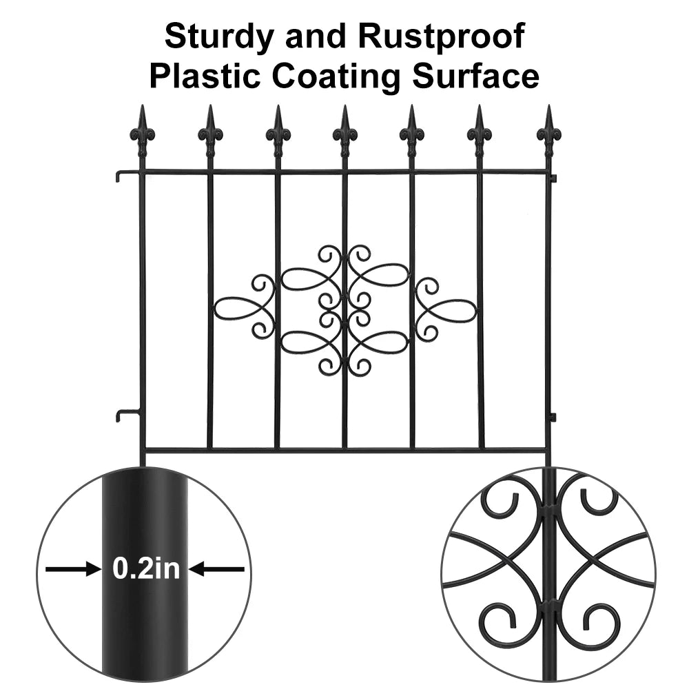 Amagabeli GARDEN & HOME Decorative Garden Fence GFP008 27inx10ft Outdoor Coated Rustproof Metal Garden - Product image 4