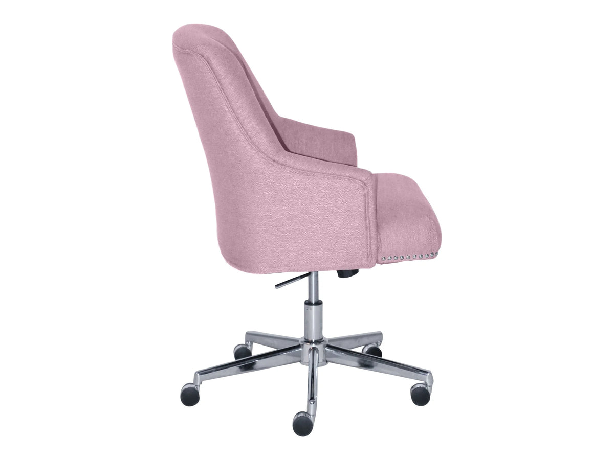 Serta Leighton Home Office Desk Chair Chrome Nailheads Twill Fabric Lilac Purple - Product image 8