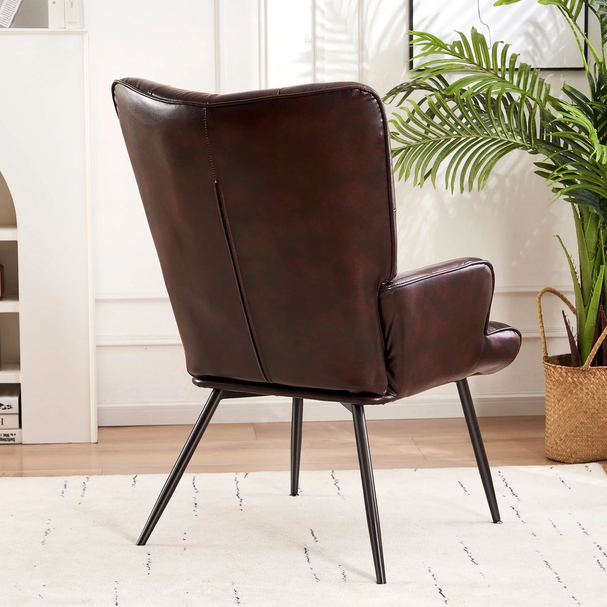 Unikome Livingroom Chair Modern Accent Chair, Faux Leather Wingback Accent Chair PU Leather Accent Chair - Product image 5