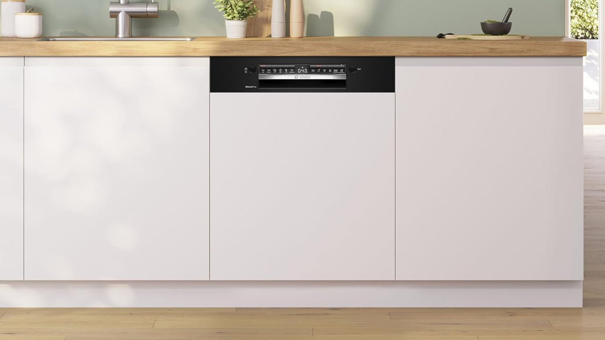 Bosch SMI4HCB19E, Series 4, Built-in dishwasher, 60cm, 14 place settings, Silence Plus 42 dB, Black panel