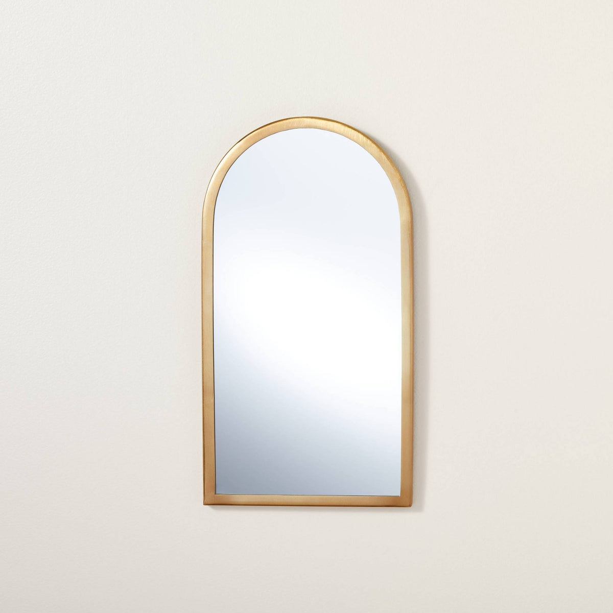 Arched 8" x 16" Metal Frame Wall Mirror Brass Finish - Hearth & Hand with Magnolia - Product image 1