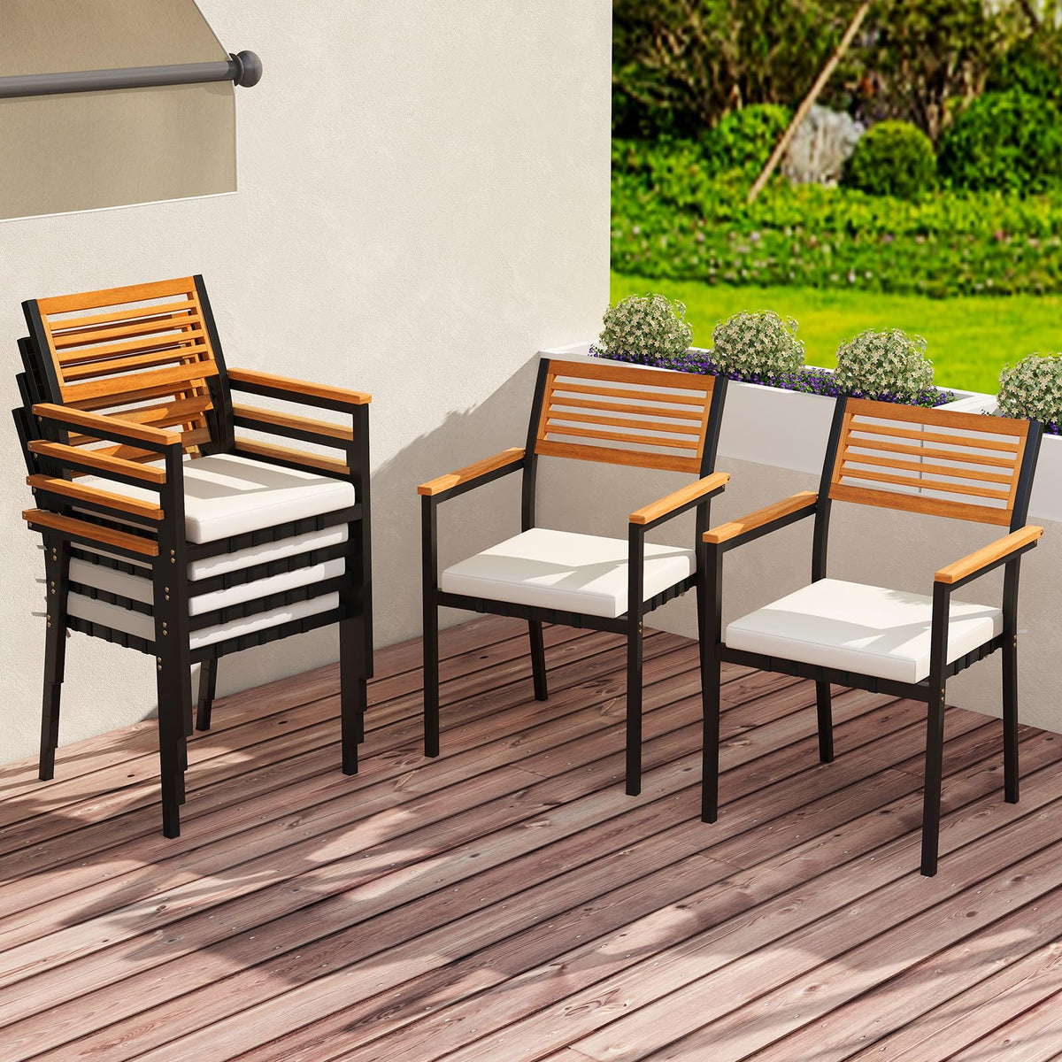 Tangkula Stackable Patio Dining Chairs Set of 6 - Product image 5