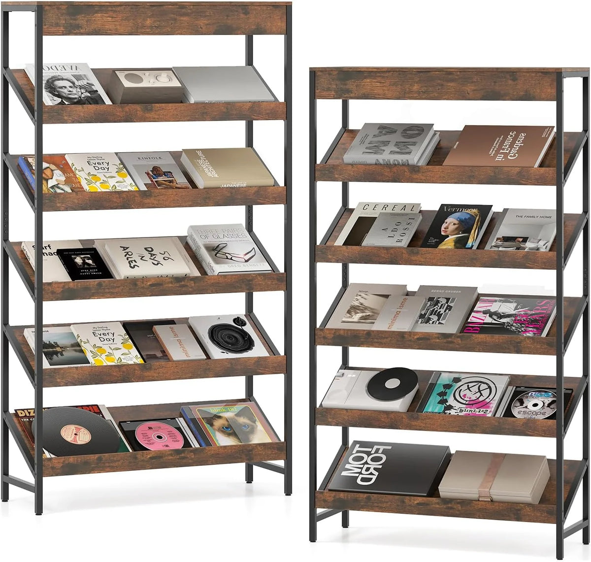 Tangkula 6-Tier Tall Freestanding Bookshelf with Angled Shelves for Home Office - Product image 10