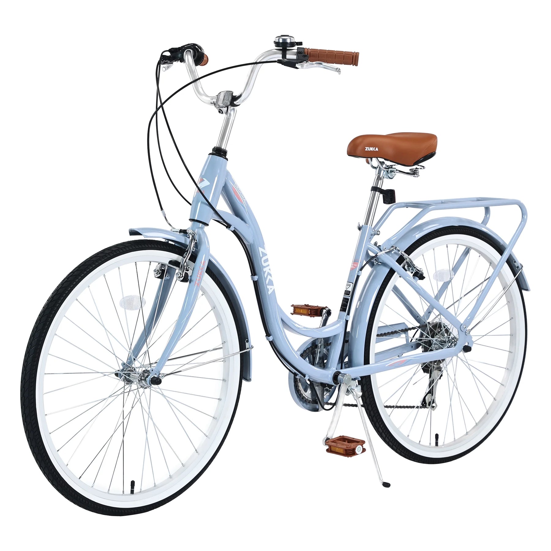 Aukfa 26" Cruiser Bike, 7 Speed Bicycle Hybrid Bikes for Women Girls Ladies, Arctic - Product image 13