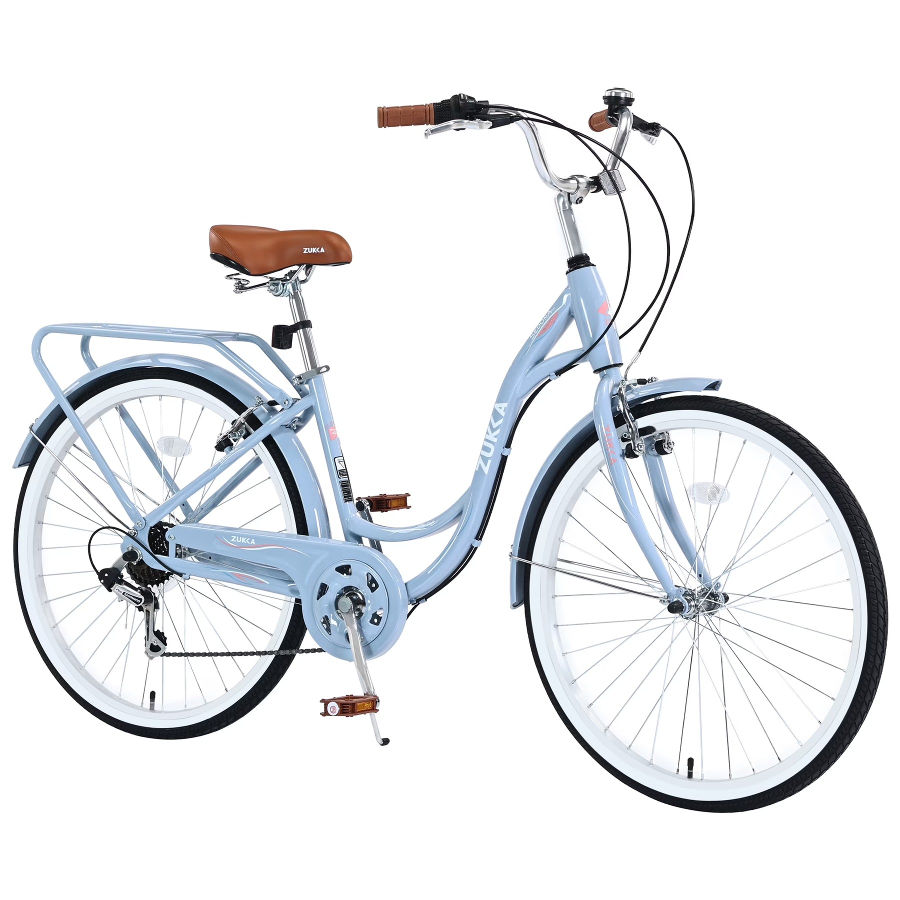 Aukfa 26" Cruiser Bike, 7 Speed Bicycle Hybrid Bikes for Women Girls Ladies, Arctic - Product image 3