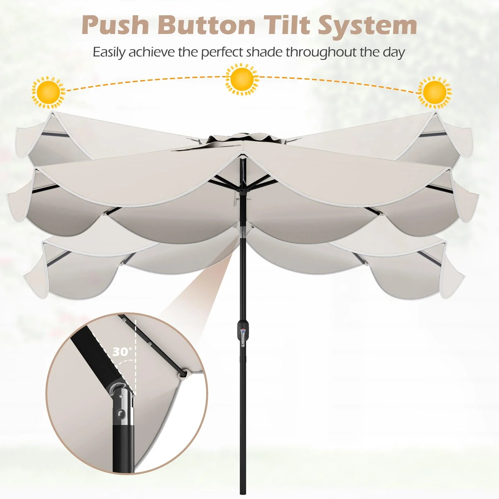 Tangkula 9 FT Solar Patio Umbrella with Base Included - Product image 4