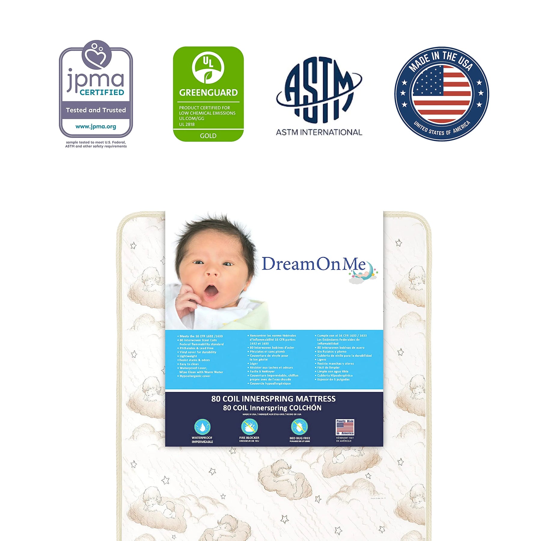 Dream On Me 2-in-1 Breathable Twilight 5 Spring Coil Crib and Toddler Bed Mattress - Product image 6