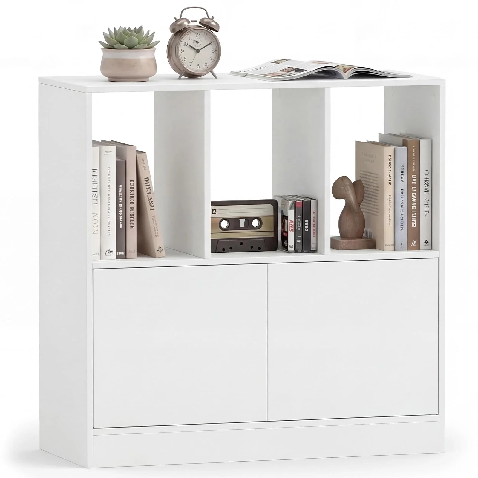 Tangkula 3-Cube Bookcase with Cabinet for Study Home Office Living Room - Product image 1