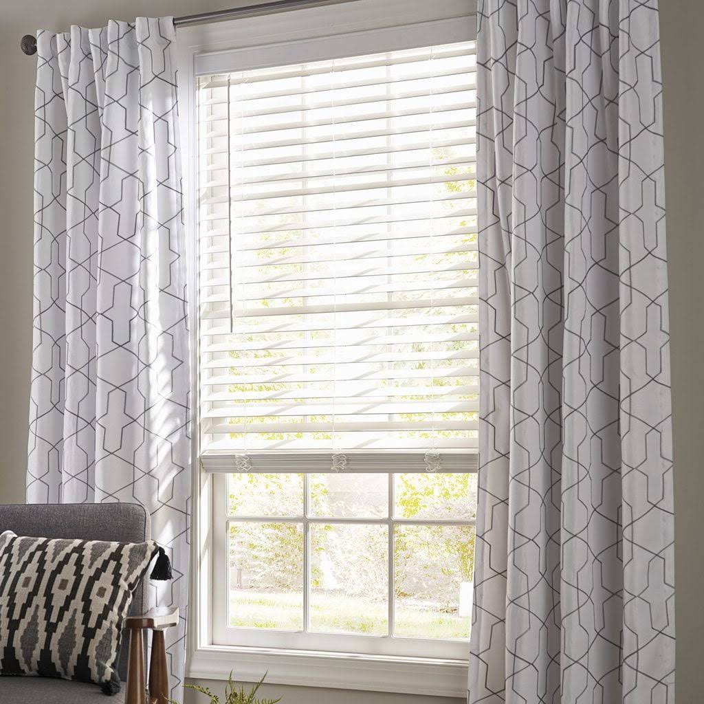 Better Homes & Gardens 2-Inch Cordless Faux Wood Horizontal Window Blinds, White, 23x48, Size - Product image 1
