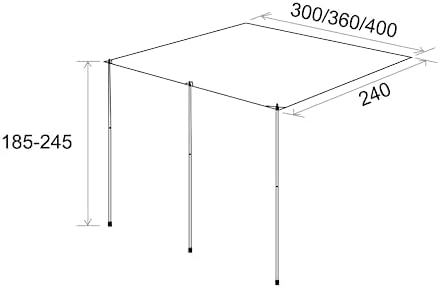 Unikka Comfort Sun Shade for Caravan Motorhome Compatible with Thule Fiamma (400 * 240cm)