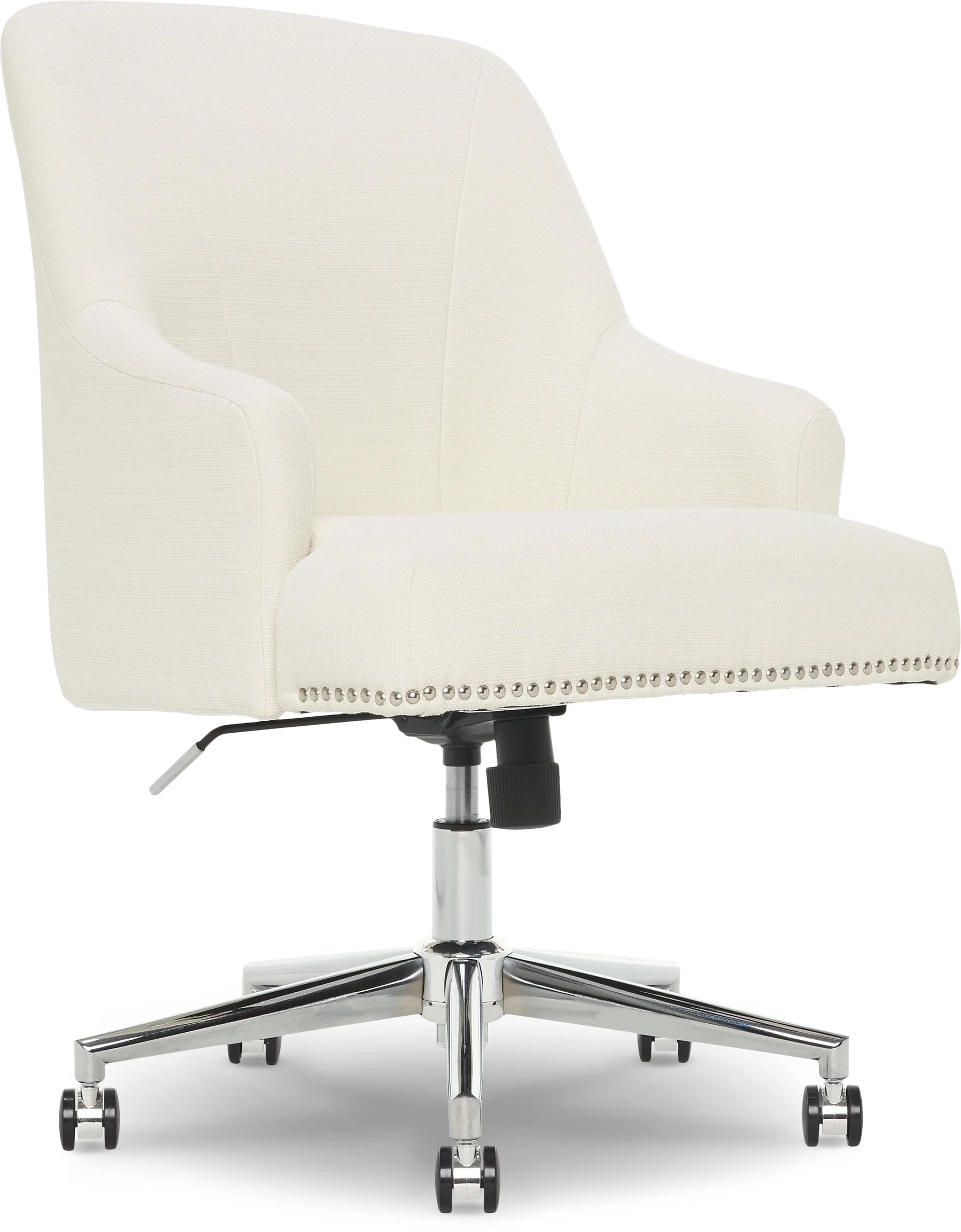 Serta Leighton Home Office Desk Chair Chrome Nailheads Twill Fabric Lilac Purple - Product image 59