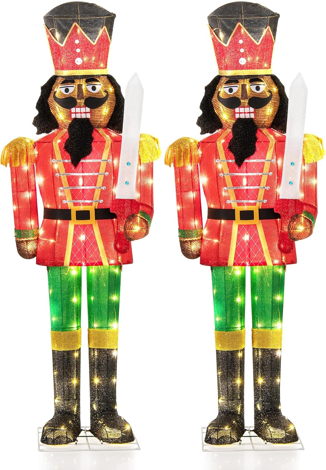 Tangkula 5 FT Lighted Christmas Nutcracker with Glitter Sword - Product image 10