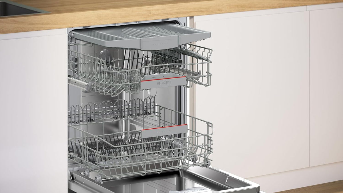 Bosch SMI4HCB19E, Series 4, Built-in dishwasher, 60cm, 14 place settings, Silence Plus 42 dB, Black panel