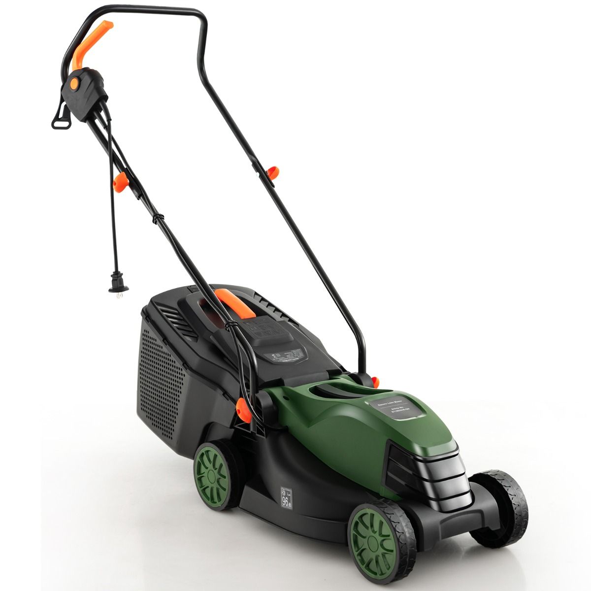 Corded Electric Lawn Mower 1500 W 4015 RPM Collection Box 35 L 3 Adjustable Height 25-65 MM Cutting Width 34 CM Green -