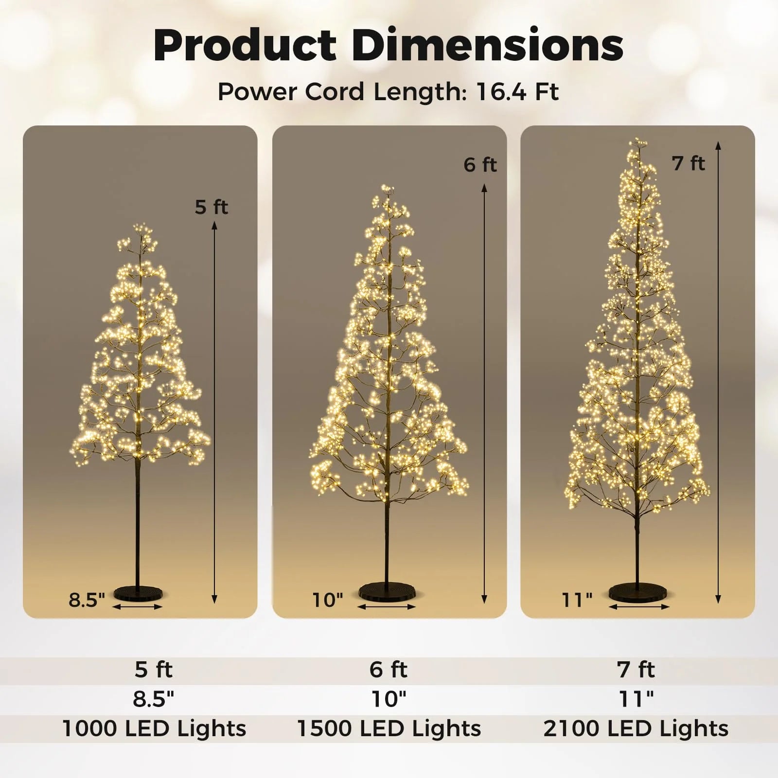 5/6/7 FT Lighted Alpine Tree for Christmas, Pre-lit Artificial Cedar Tree with Weighted Base - Product image 6