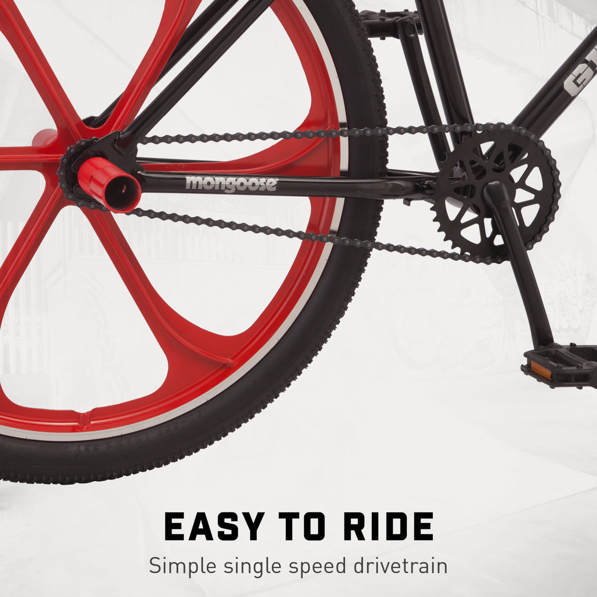 26 In. Grudge Mag BMX Freestyle Bike, Single Speed, Red / Black - Product image 3