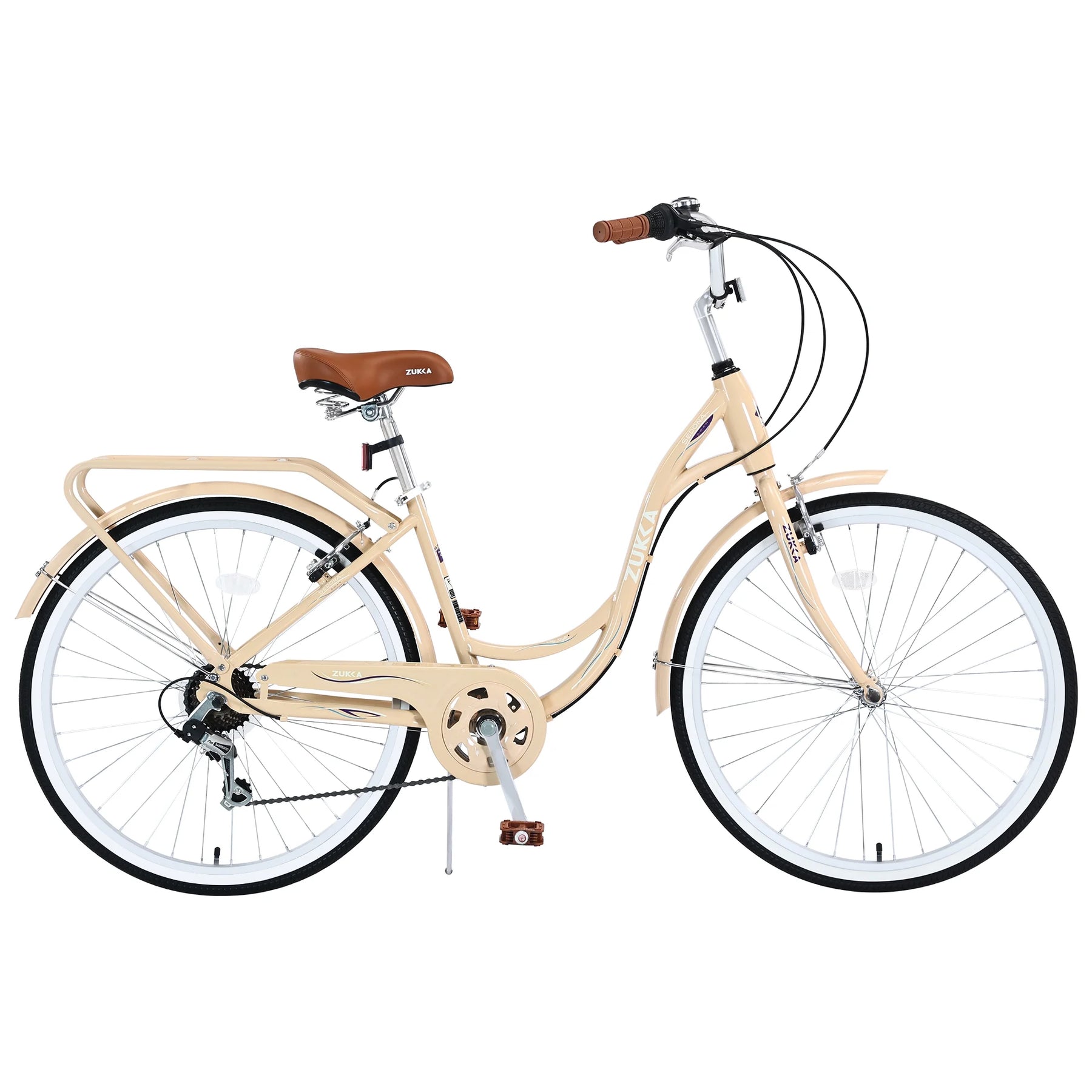 Aukfa 26" Cruiser Bike, 7 Speed Bicycle Hybrid Bikes for Women Girls Ladies, Arctic - Product image 16