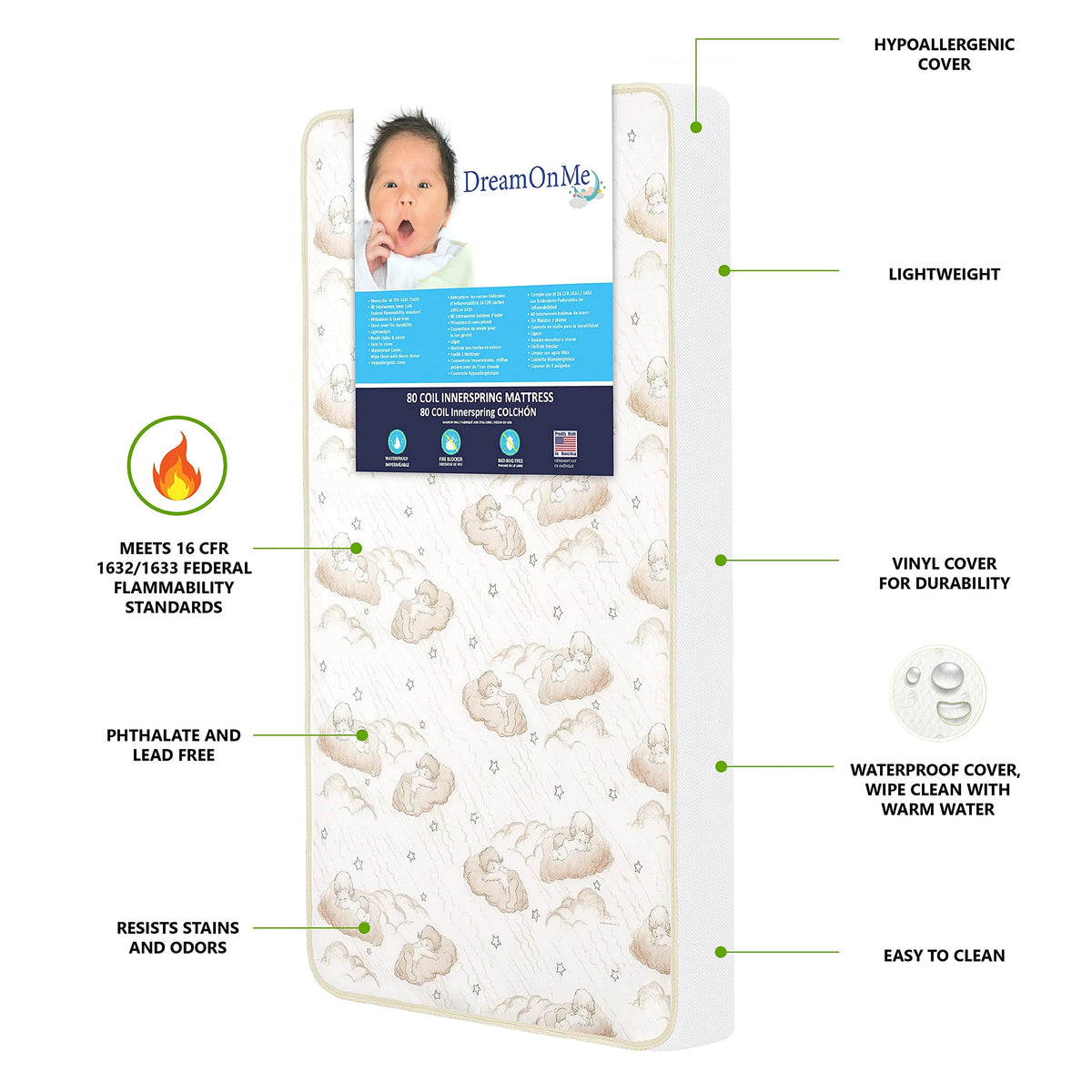 Dream On Me 2-in-1 Breathable Twilight 5 Spring Coil Crib and Toddler Bed Mattress - Product image 7