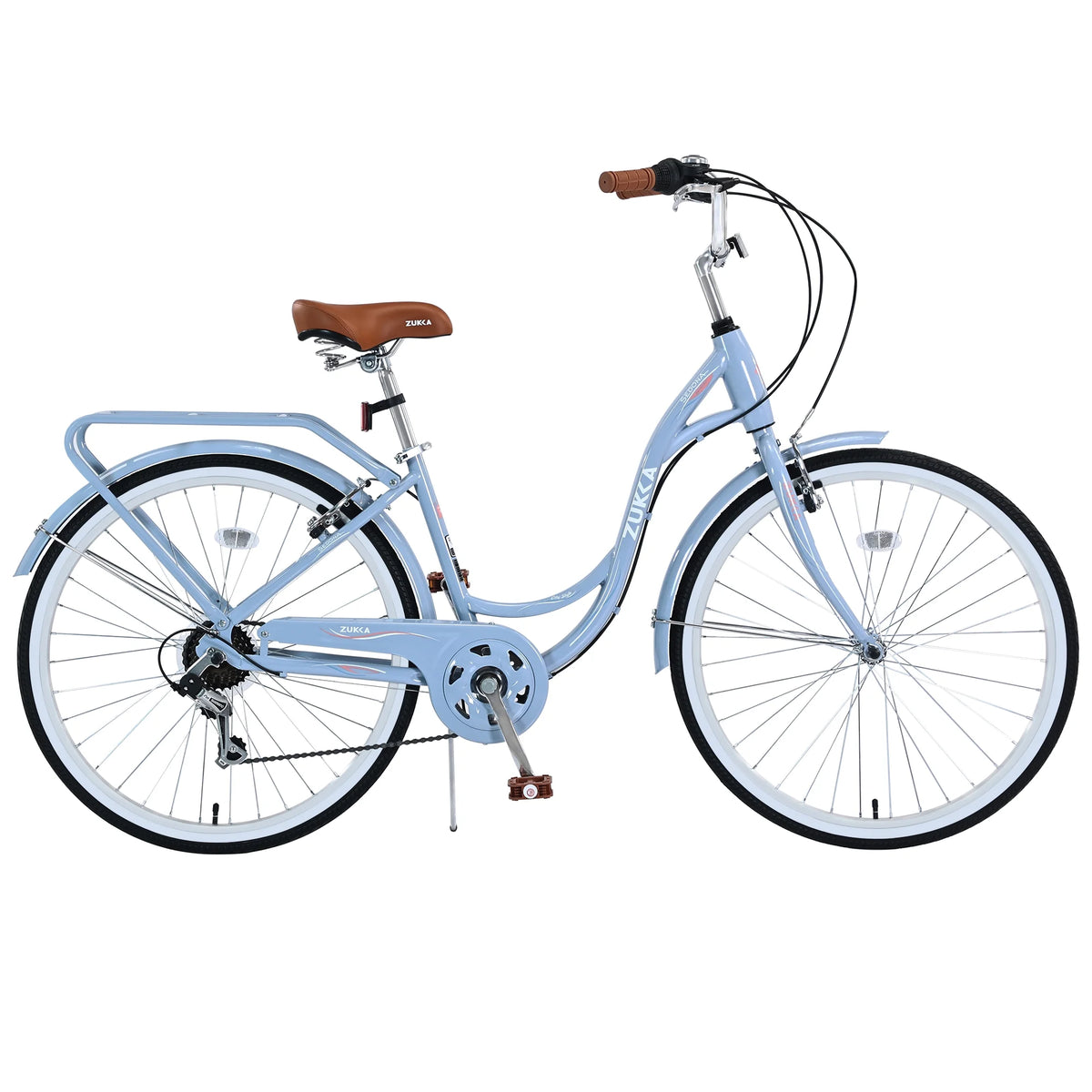 Aukfa 26" Cruiser Bike, 7 Speed Bicycle Hybrid Bikes for Women Girls Ladies, Arctic - Product image 12