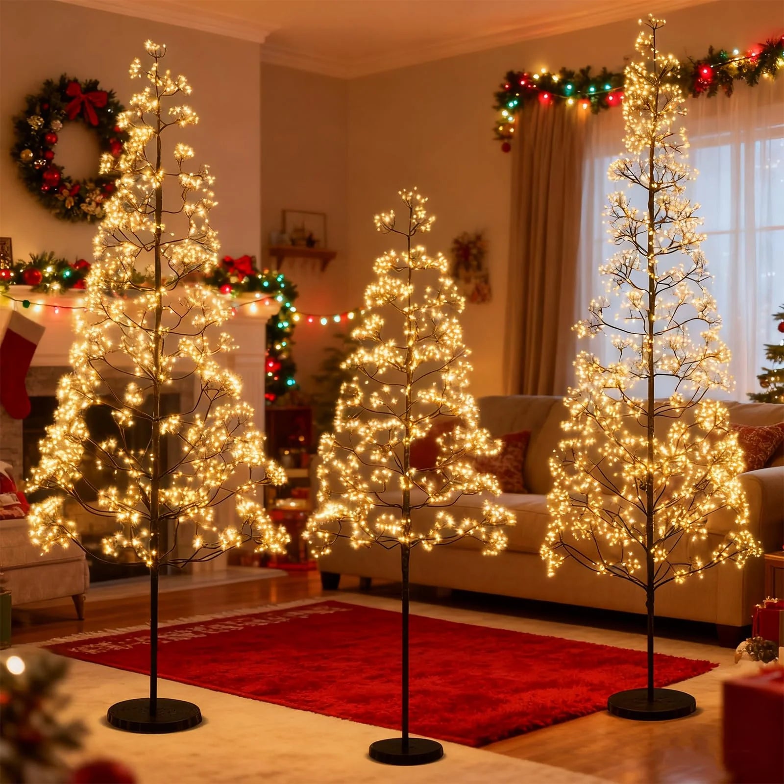 5/6/7 FT Lighted Alpine Tree for Christmas, Pre-lit Artificial Cedar Tree with Weighted Base - Product image 8