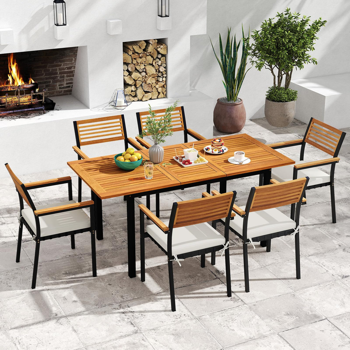 Tangkula Stackable Patio Dining Chairs Set of 6 - Product image 2