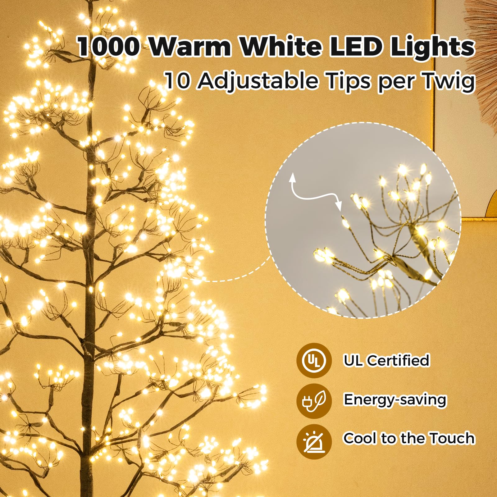 5/6/7 FT Lighted Alpine Tree for Christmas, Pre-lit Artificial Cedar Tree with Weighted Base - Product image 3
