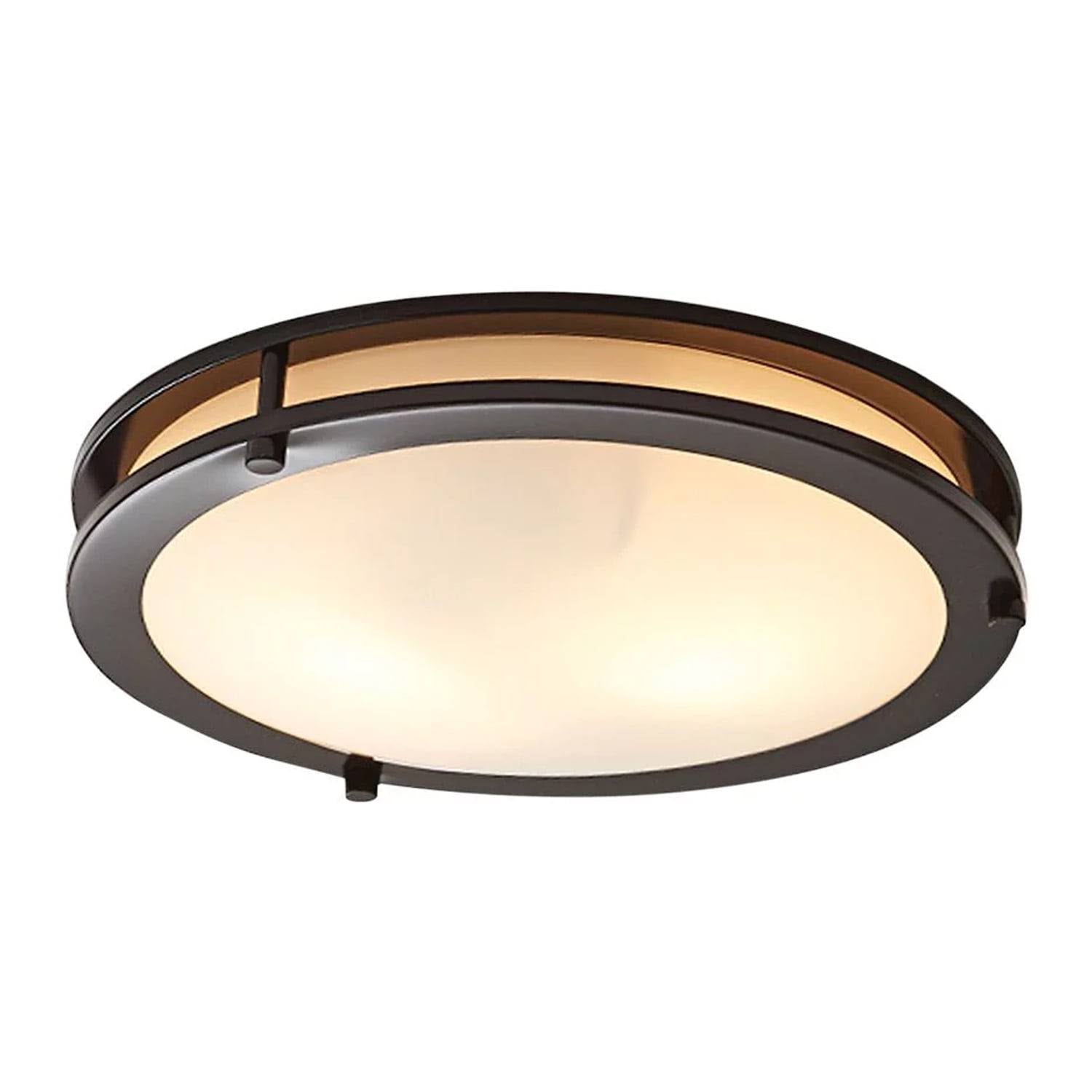 Better Homes & Gardens Classic 12" Bronze Living Room Flush Mount Ceiling Light, Frosted Glass No Bulb - Product image 1
