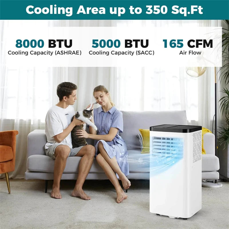 8000 BTU Portable Air Conditioner, 3-in-1 Floor AC Unit with Fan & Dehumidifier, Remote Control, 24H Timer - Product image 5