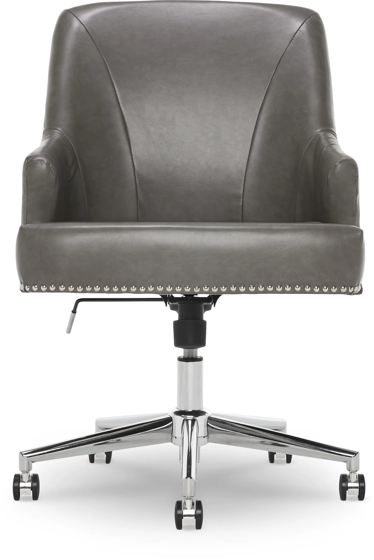 Serta Leighton Home Office Desk Chair Chrome Nailheads Twill Fabric Lilac Purple - Product image 41