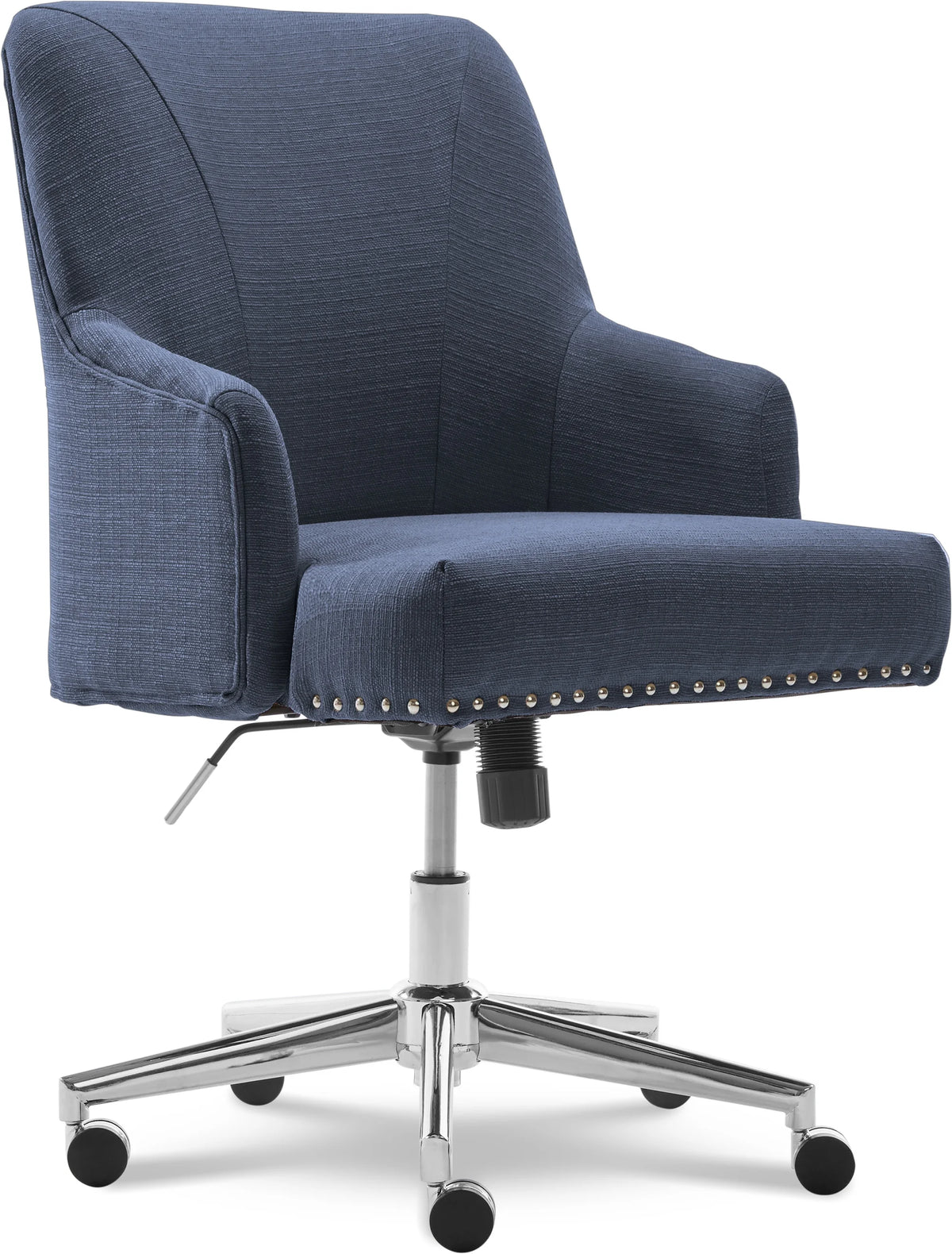 Serta Leighton Home Office Desk Chair Chrome Nailheads Twill Fabric Lilac Purple - Product image 32