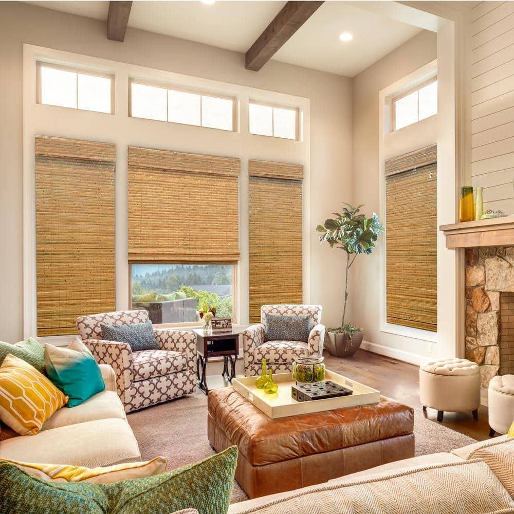 Home Decorators Collection Cut-to-Size Honey Cordless Light-filtering UV Protection Bamboo Shades 23 in - Product image 1