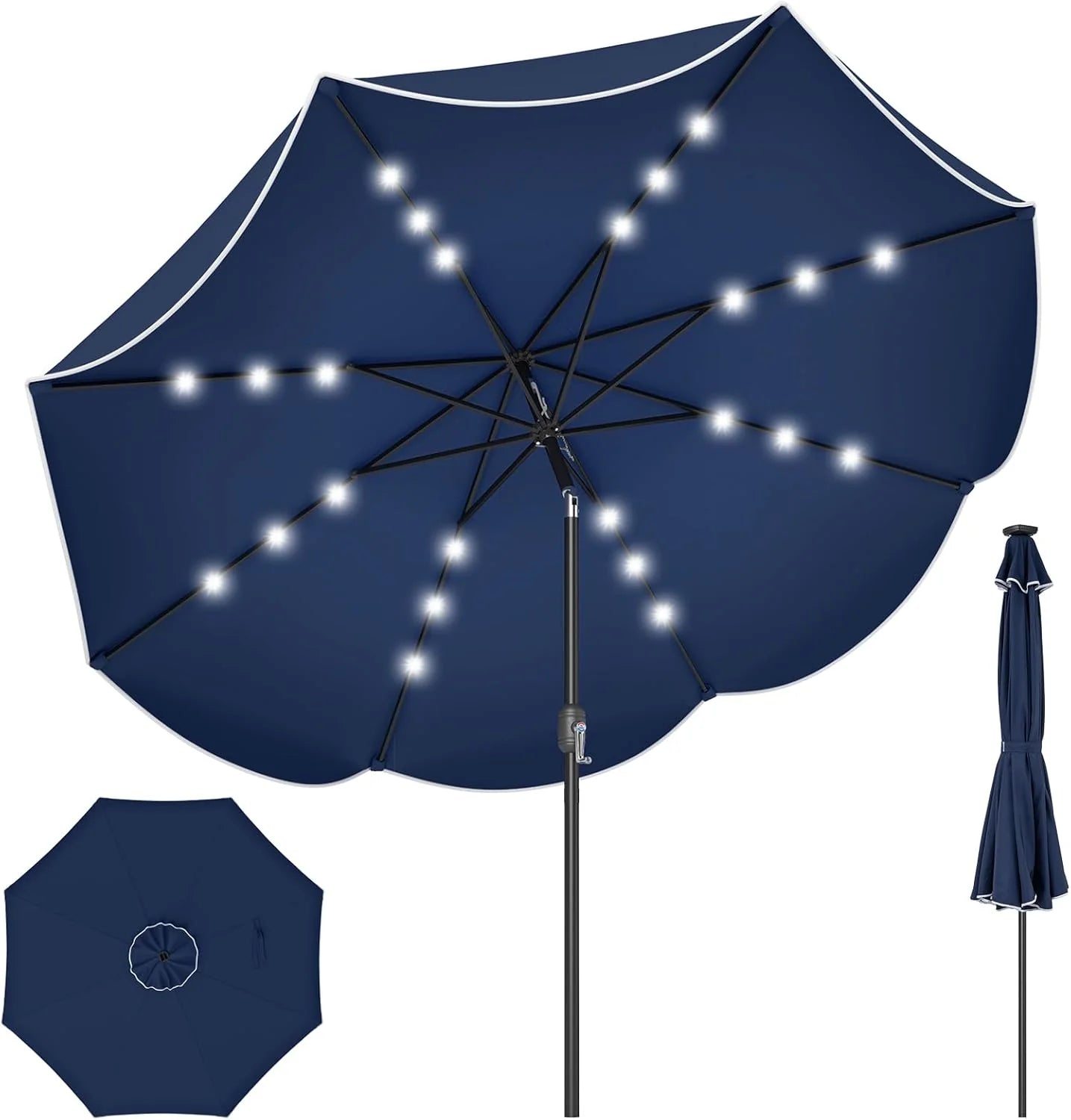 Tangkula 9 FT Solar Patio Umbrella with Base Included - Product image 11