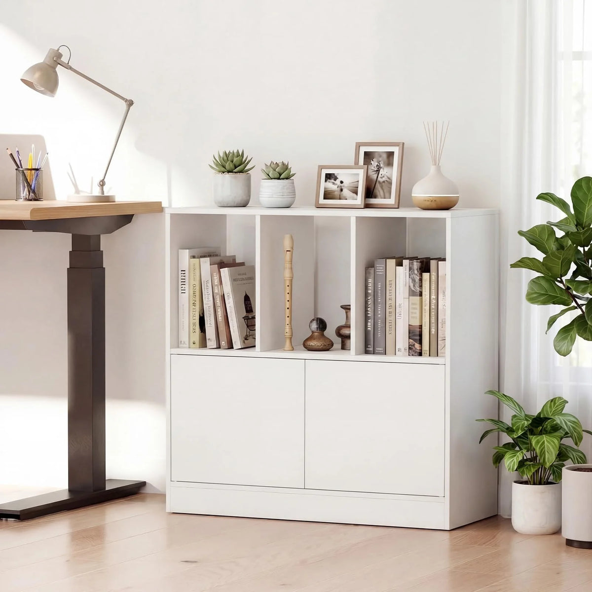 Tangkula 3-Cube Bookcase with Cabinet for Study Home Office Living Room - Product image 8