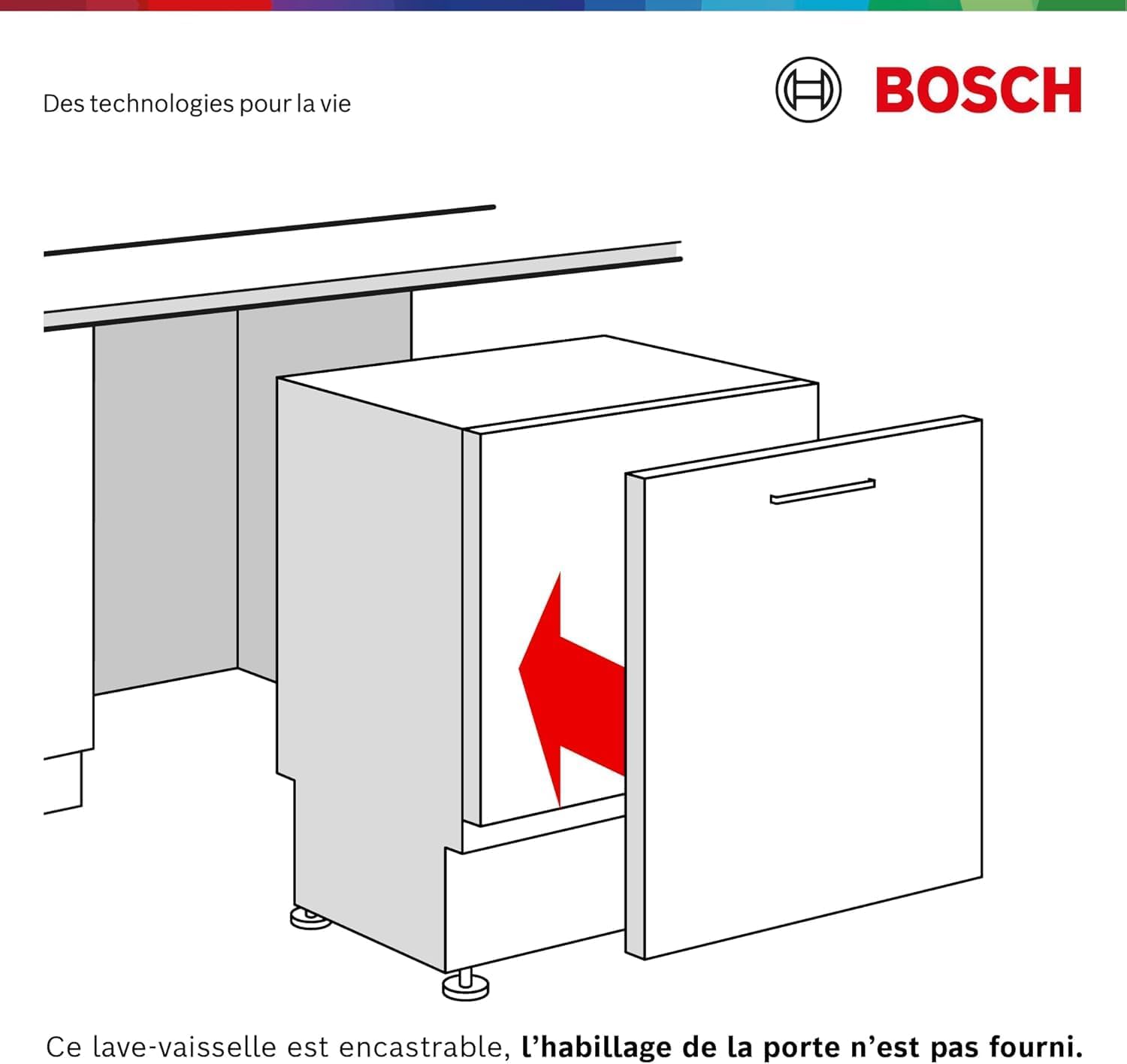 Bosch SMI4HCB19E, Series 4, Built-in dishwasher, 60cm, 14 place settings, Silence Plus 42 dB, Black panel