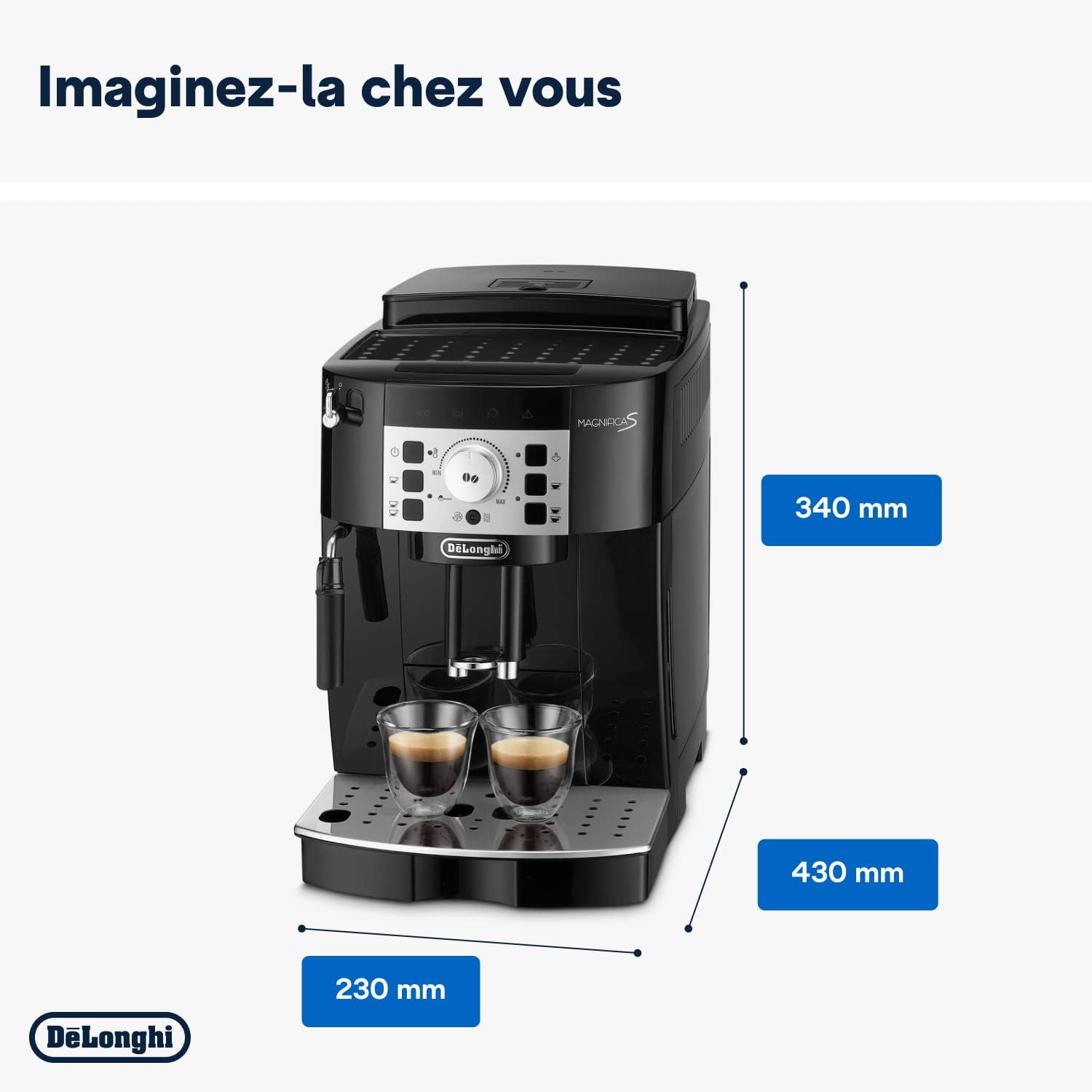 De'Longhi Magnifica S Bean Coffee Machine ECAM22.110.B, Espresso and Cappuccino Machine, 1.8L, Black [Amazon Exclusive]