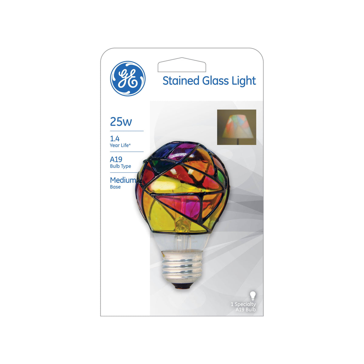 Ge Light Bulb, Stained Glass Light, 25 Watts - Product image 1