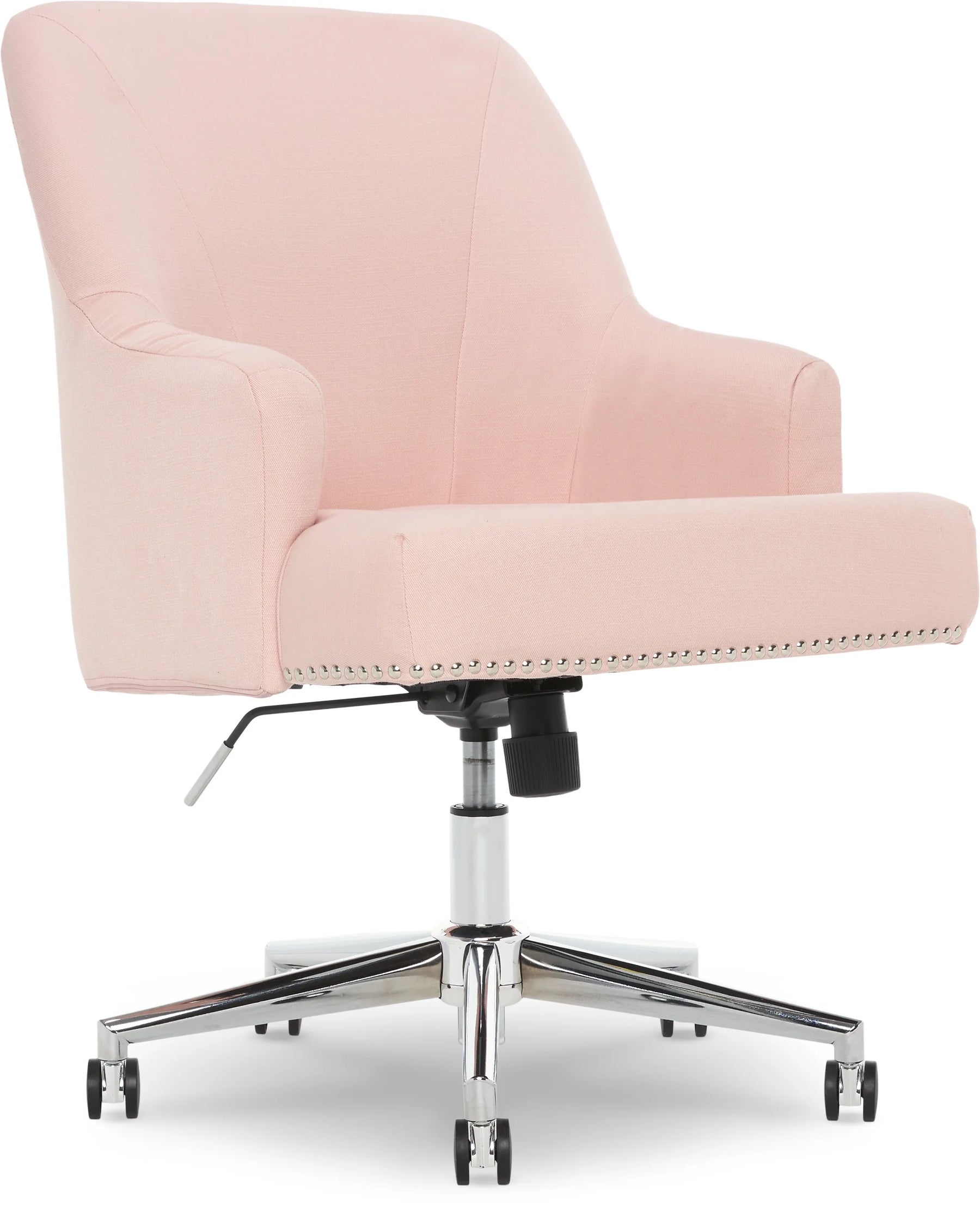 Serta Leighton Home Office Desk Chair Chrome Nailheads Twill Fabric Lilac Purple - Product image 48