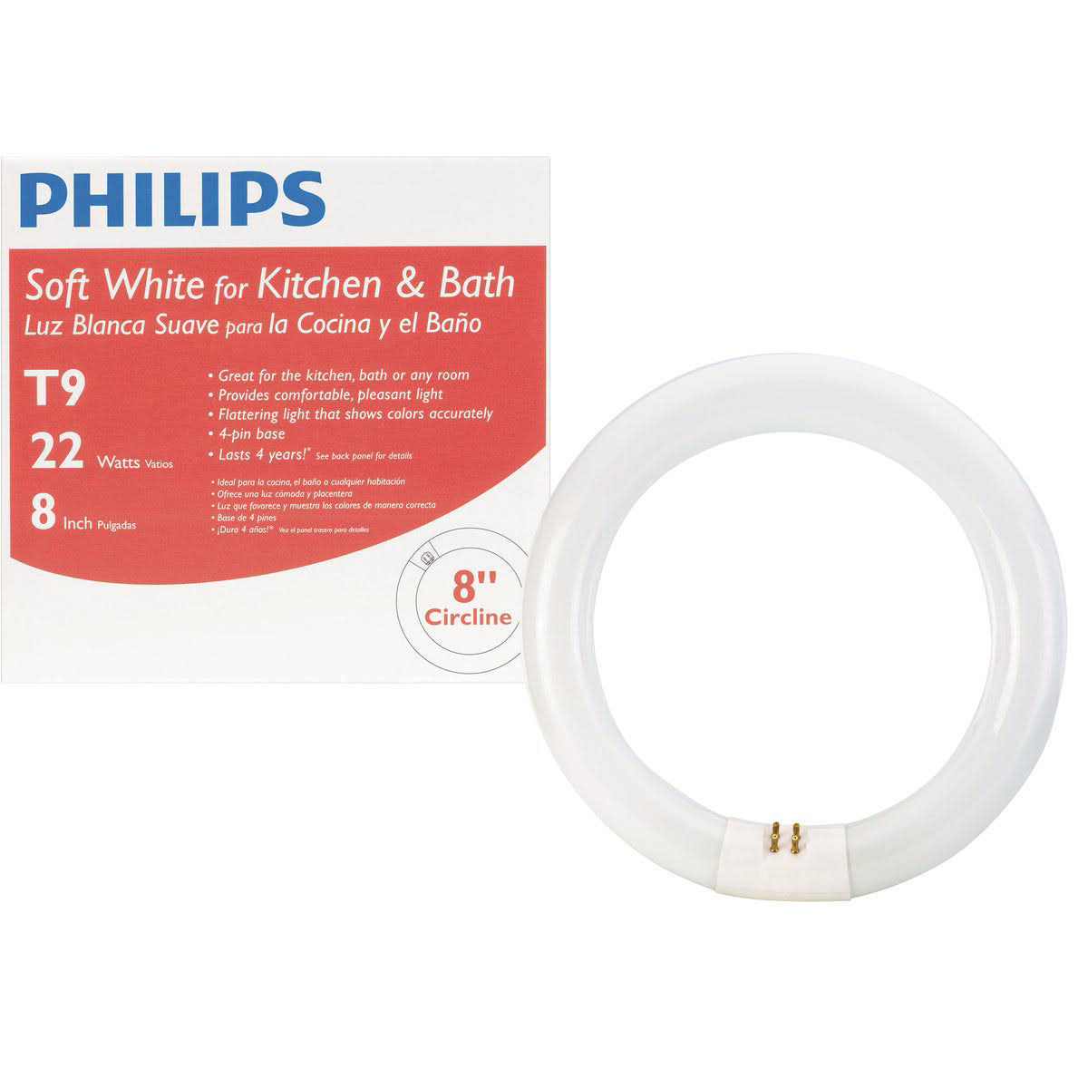 Philips T9 4-Pin Circline Fluorescent Tube Light Bulb, White - Product image 1