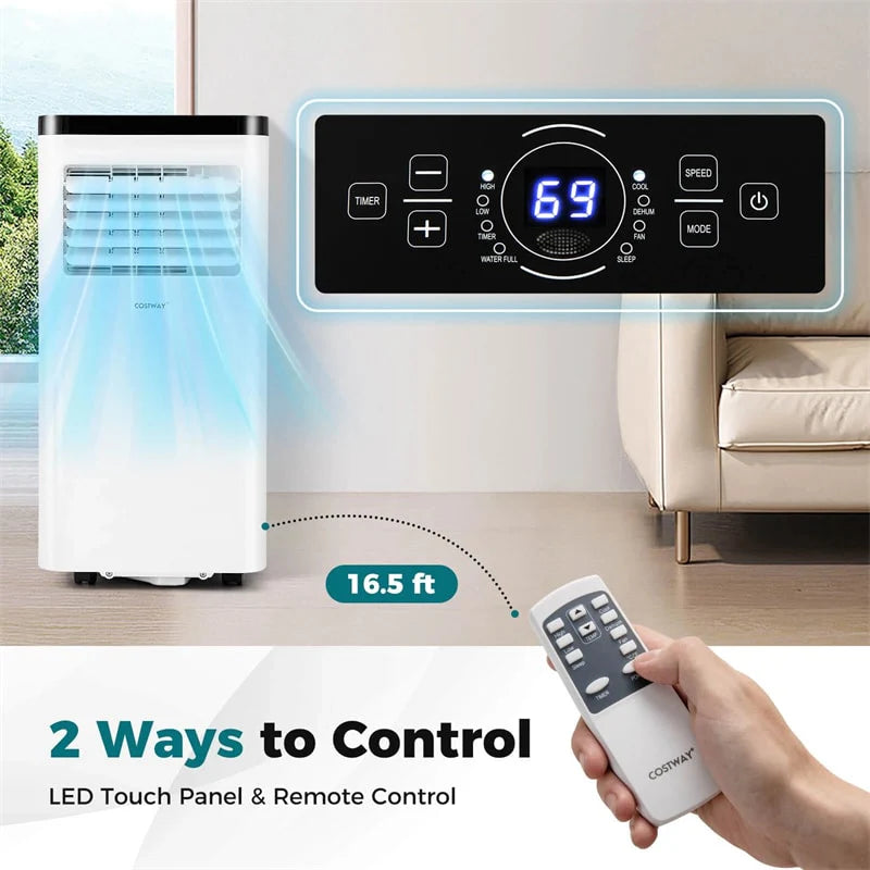 8000 BTU Portable Air Conditioner, 3-in-1 Floor AC Unit with Fan & Dehumidifier, Remote Control, 24H Timer - Product image 10