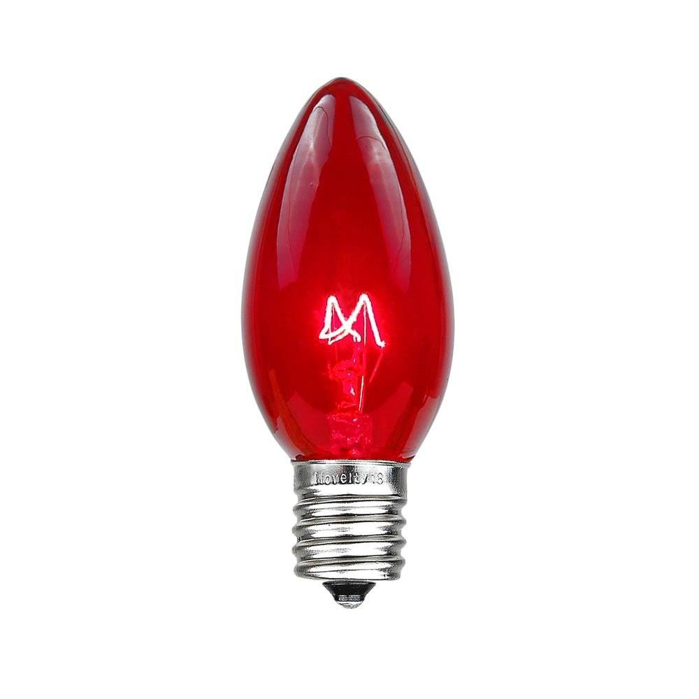 Novelty Lights 25 Pack C9 Outdoor Christmas Replacement Bulbs, Red, E17/c9 Base, 7 Watt - Product image 1