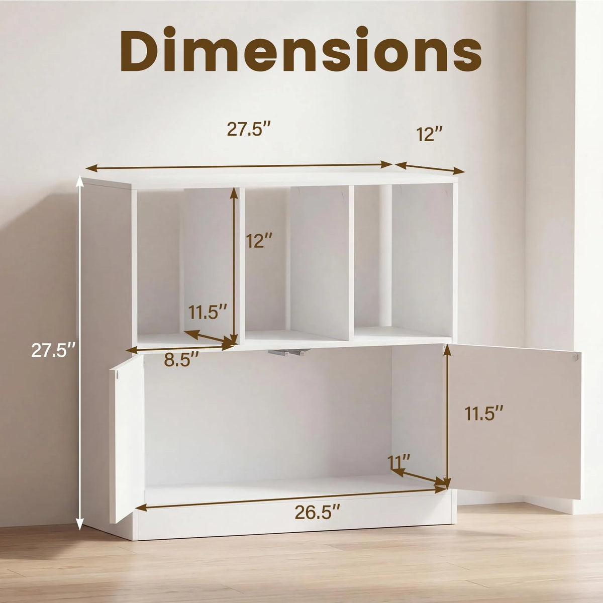 Tangkula 3-Cube Bookcase with Cabinet for Study Home Office Living Room - Product image 3