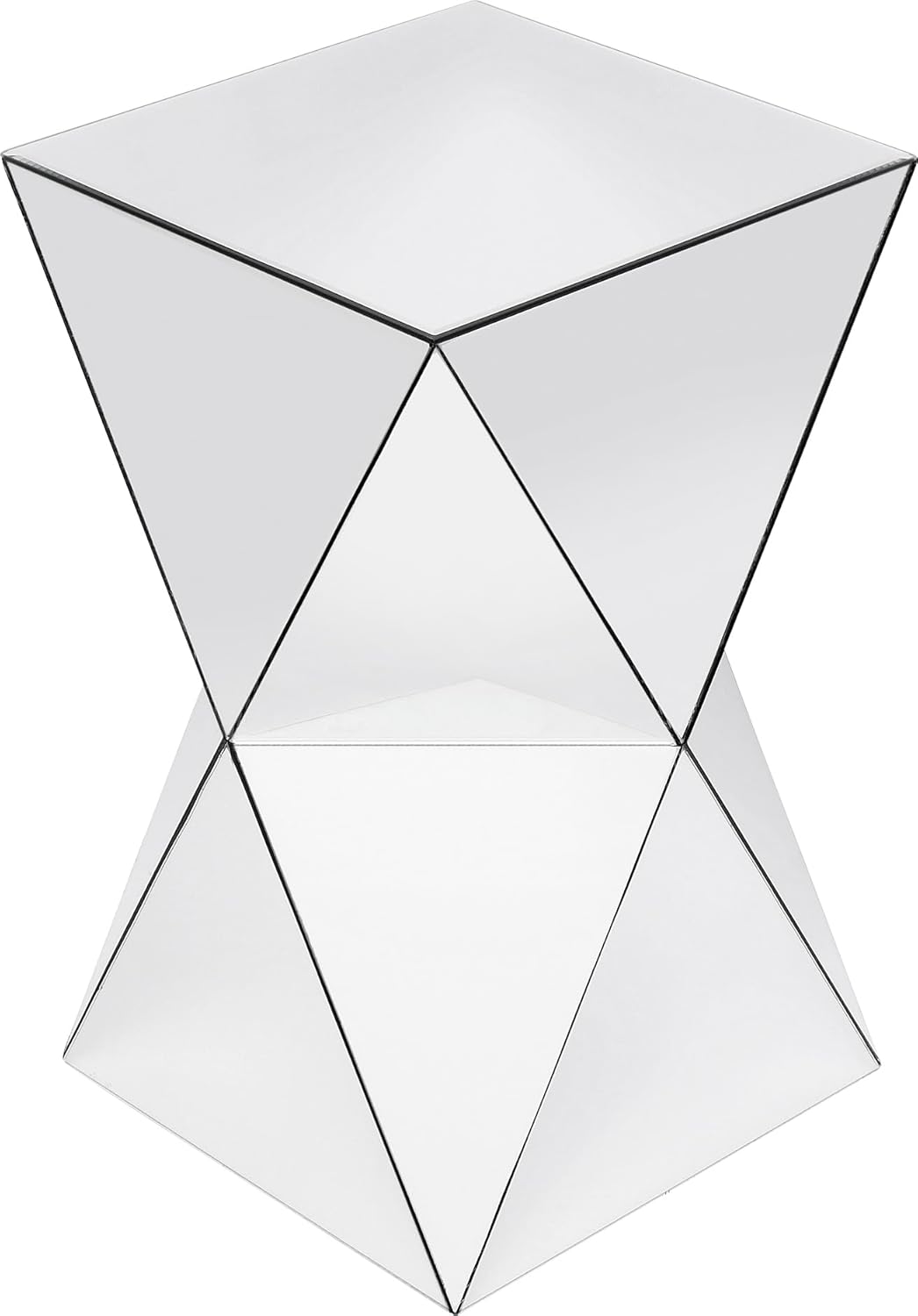 Kare Design Luxury Triangle Side Table, Mirror, Lacquered MDF Wood, Bedside Table, Nightstand, Living Room Table, Furniture, Interior Decoration, Bedroom Decoration, Home, 54x32x32cm (H/W/P)