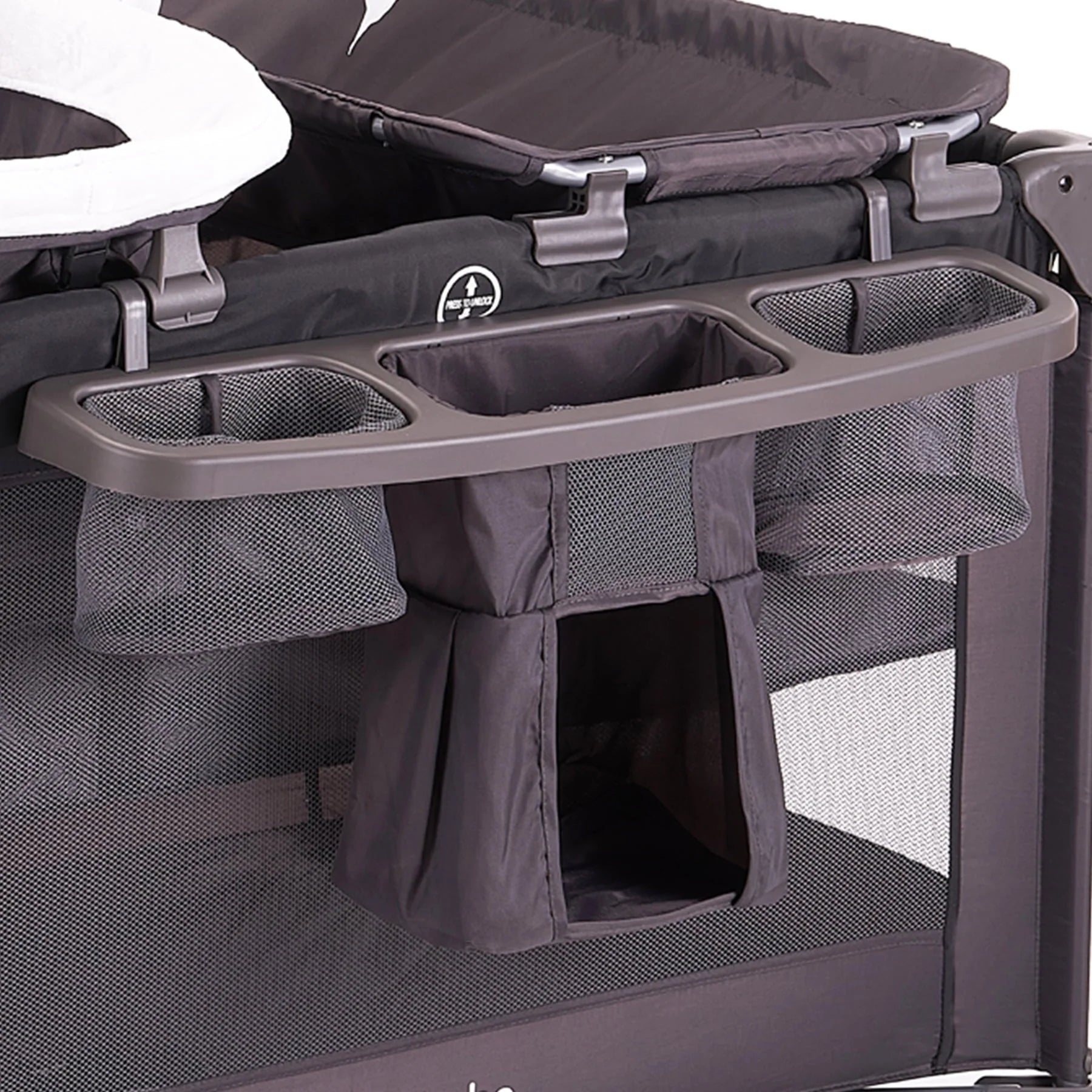 Pamo Babe Unisex Nursery Center Playard with Bassinet & Changing Table, Black - Product image 2