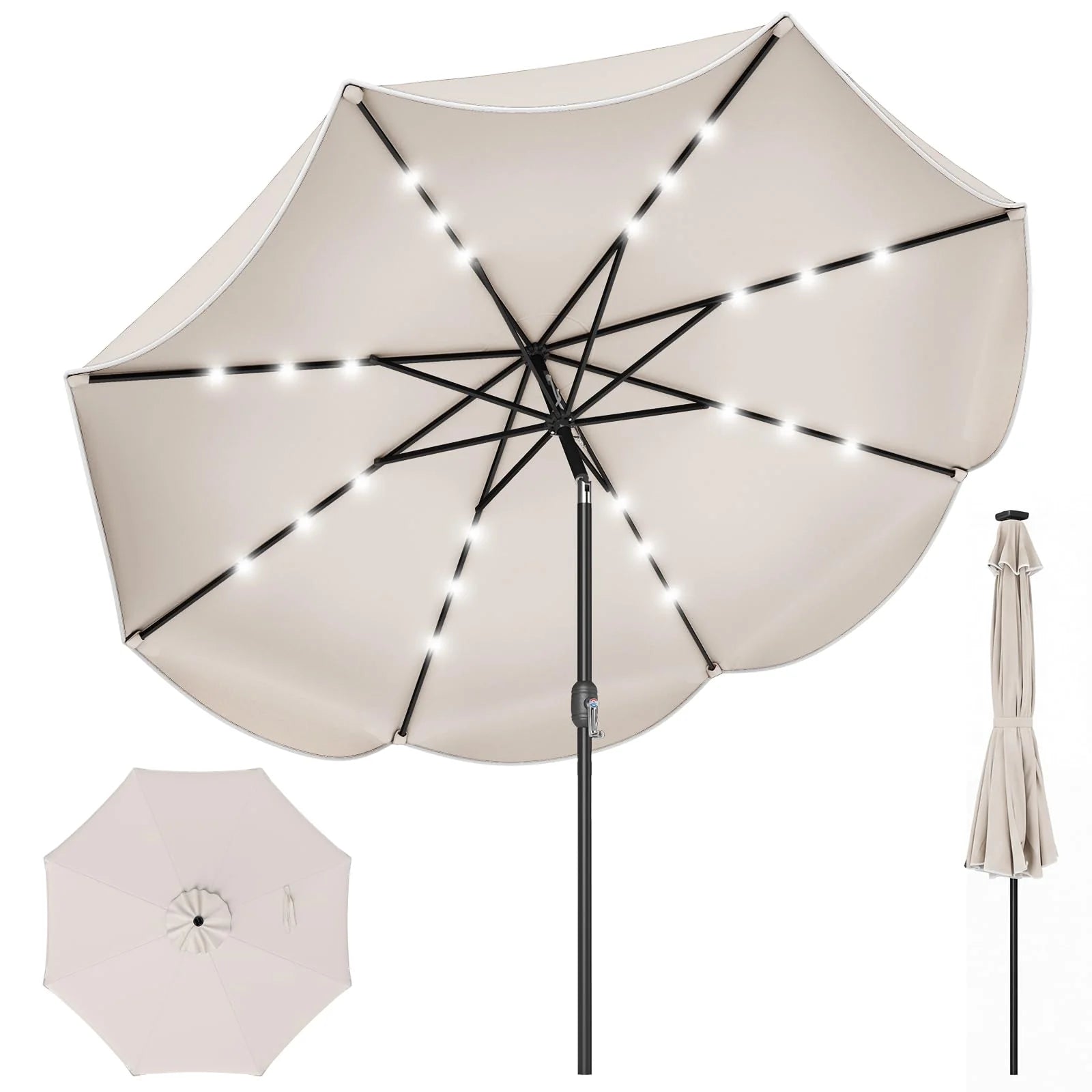 Tangkula 9 FT Solar Patio Umbrella with Base Included - Product image 1