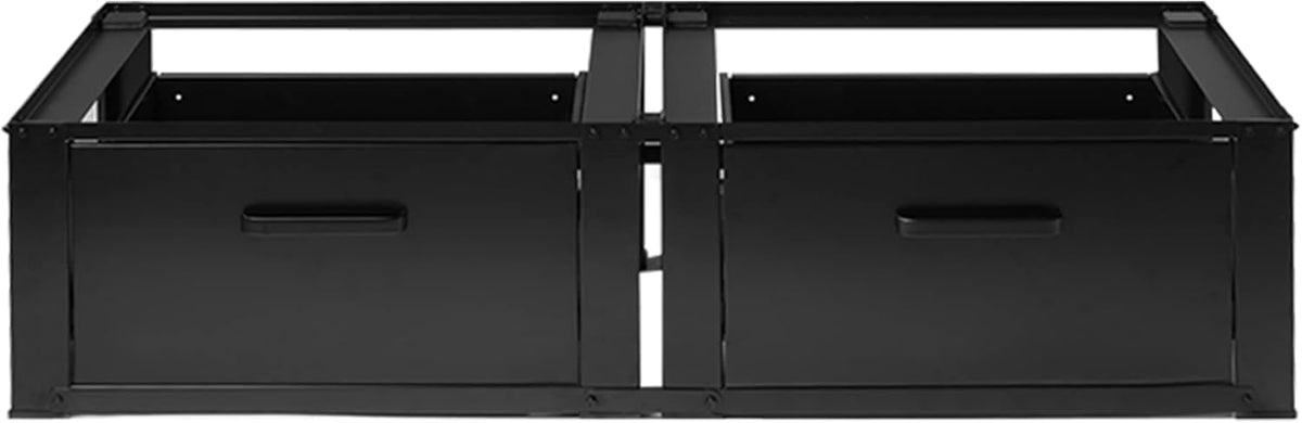 Vonia Double Riser for Washing Machine and Tumble Dryer – With Drawer – Robust Washing Machine Stand – Black
